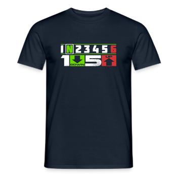1N23456 motorcycle speed adrenaline tempo saying fun - Men's T-Shirt - navy - Front - AI Model Male 178 light (178cm)