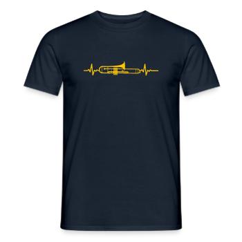 Trombone, tromboniste, musicien, musique de cuivres, orchestre - T-shirt homme - marine - Devant - AI Model Male 178 light (178cm)