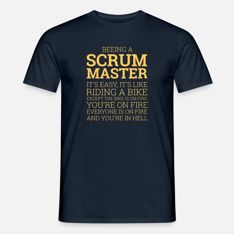 « Scrum Master - Riding a Bike » | Programmeurs - T-shirt homme - marine
