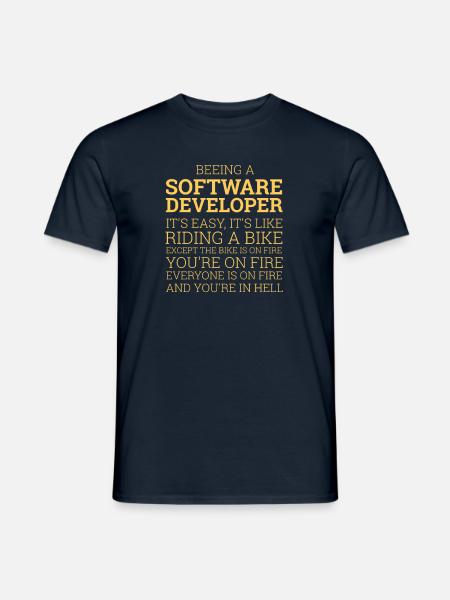 "Software Developer- Riding a Bike" | Programmer - Männer T-Shirt - Navy