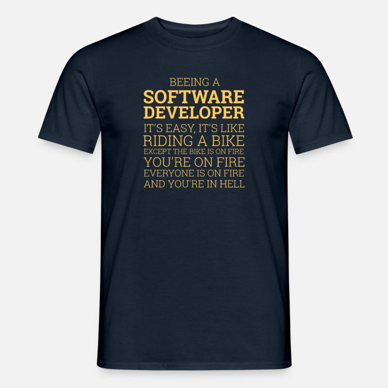 "Software Developer- Riding a Bike" | Programmer - Männer T-Shirt - Navy