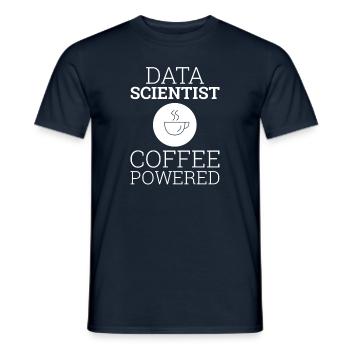 « Data Scientist Coffee Powered » | Data Scientist - T-shirt homme - marine - Devant - AI Model Male 178 light (178cm)