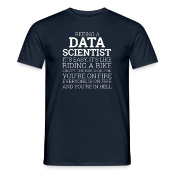 « Bike Data Science » | Data Scientist - T-shirt homme - marine - Devant - AI Model Male 178 light (178cm)