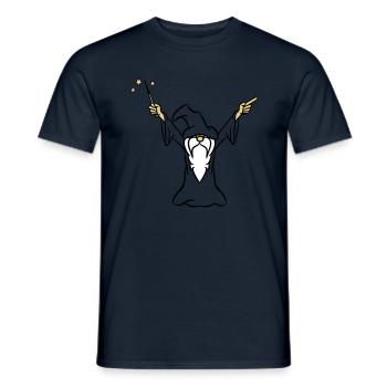 zauberer Zauberhut zauberstab - Männer T-Shirt - Navy - Vorne - AI Model Male 178 light (178cm)
