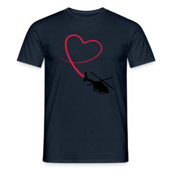 Helicopter Love Heart Looping - Men's T-Shirt - navy - Front - AI Model Male 178 light (178cm)