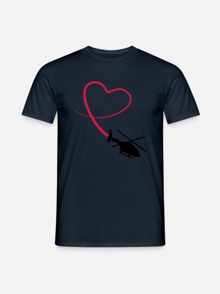 Hubschrauber Liebe Herz Looping - Männer T-Shirt - Navy
