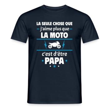 Plus que la moto c'est d'être papa, noël,Moto - T-shirt homme - marine - Devant - AI Model Male 178 light (178cm)