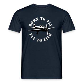 born_to_fly_2c - Men's T-Shirt - navy - Front - AI Model Male 178 light (178cm)
