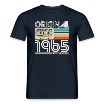 1965 vintage rétro vintage cadeau d’anniversaire - T-shirt homme - marine - Devant - AI Model Male 178 light (178cm)