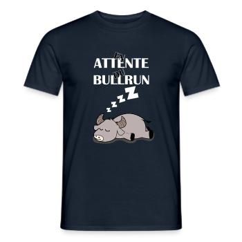 En attente de bullrun tshirt blanc - T-shirt homme - marine - Devant - AI Model Male 178 light (178cm)