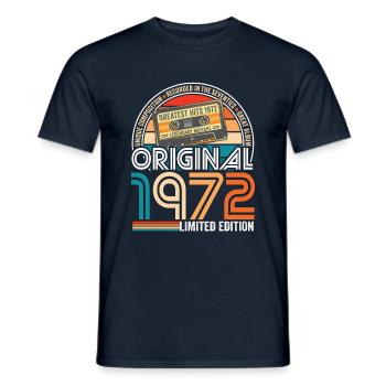 Birthday 1972 Vintage cassette vintage 1972 - Men's T-Shirt - navy - Front - AI Model Male 178 light (178cm)