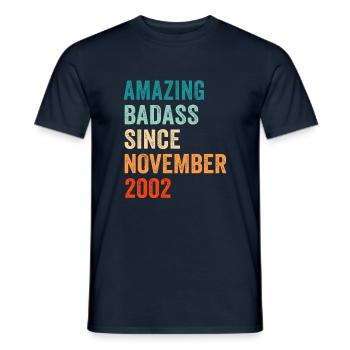 Birthday November 2002 funny vintage design - Men's T-Shirt - navy - Front - AI Model Male 178 light (178cm)