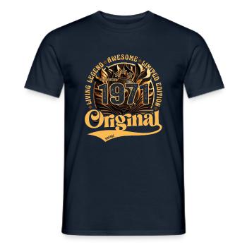 born in 1971 birthday retro vintage 1971 - Men's T-Shirt - navy - Front - AI Model Male 178 light (178cm)