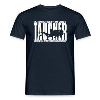 Taucher Diver - Männer T-Shirt - Navy - Vorne - AI Model Male 178 light (178cm)