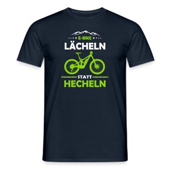 E-MTB Lächeln Statt Hecheln E-Bike - Männer T-Shirt - Navy - Vorne - AI Model Male 178 light (178cm)