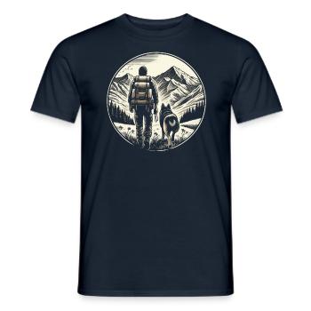 Randonner avec votre chien Vacances canines - T-shirt homme - marine - Devant - AI Model Male 178 light (178cm)