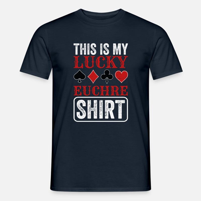 Lucky Euchre Card Game Euchre Player Poker Euchre - Men’s T-shirt - navy