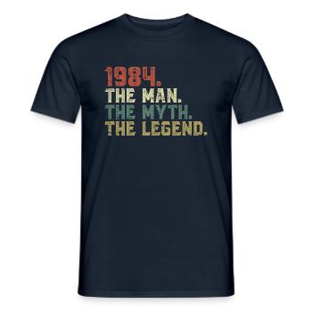 Né en 1984, l’homme, le mythe, la légende - T-shirt homme - marine - Devant - AI Model Male 178 light (178cm)