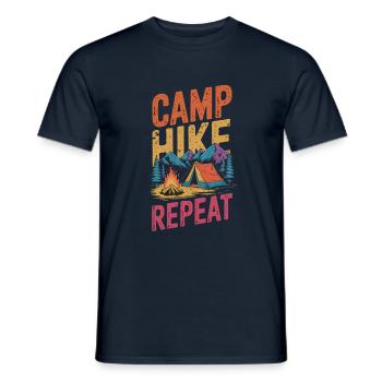 Camp Hike Climber Camping Mountain Camper Hiker - Men's T-Shirt - navy - Front - AI Model Male 178 light (178cm)