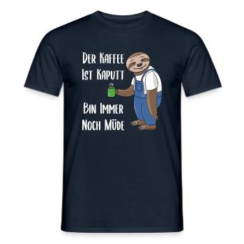 Kaffee Faultier Mechaniker Geschenk Handwerker - Männer T-Shirt - Navy - Vorne - AI Model Male 178 light (178cm)