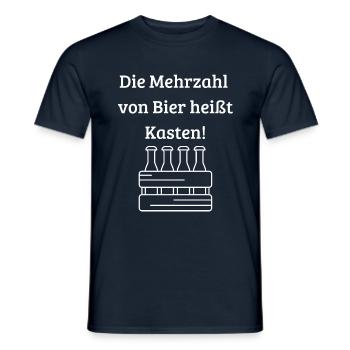 Mehrzahl von Bier heißt Kasten! - Männer T-Shirt - Navy - Vorne - AI Model Male 178 light (178cm)