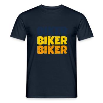 Biker motorfiets - Heren T-shirt - navy - Voor - AI Model Male 178 light (178cm)