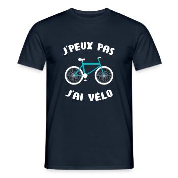J'peux pas j'ai vélo course route écologie planète - T-shirt homme - marine - Devant - AI Model Male 178 light (178cm)