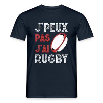 J'peux pas j'ai pratiquant rugby ballon vintage - T-shirt homme - marine - Devant - AI Model Male 178 light (178cm)