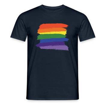 Regenbogen-Pinsel (groß) - Männer T-Shirt - Navy - Vorne - AI Model Male 178 light (178cm)