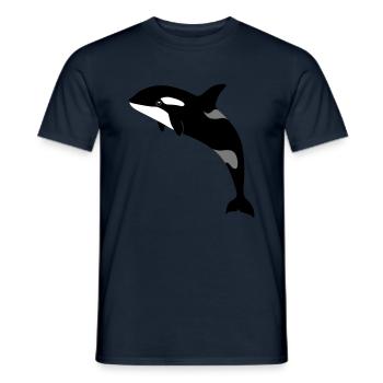 jumping orca - Men's T-Shirt - navy - Front - AI Model Male 178 light (178cm)