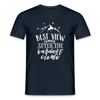 MEILLEURE VUE - Adventure Travel Travel Mountain - T-shirt homme - marine - Devant - AI Model Male 178 light (178cm)