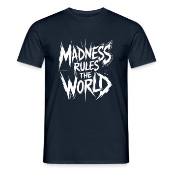 La folie règne sur le monde - T-shirt homme - marine - Devant - AI Model Male 178 light (178cm)