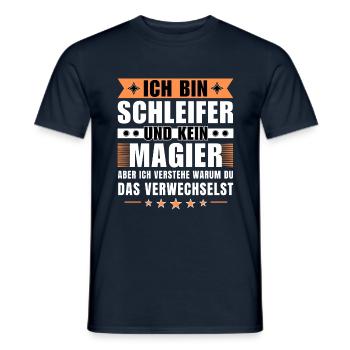 Ich bin Schleifer und kein Magier - Männer T-Shirt - Navy - Vorne - AI Model Male 178 light (178cm)