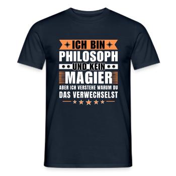 Ich bin Philosoph und kein Magier - Männer T-Shirt - Navy - Vorne - AI Model Male 178 light (178cm)
