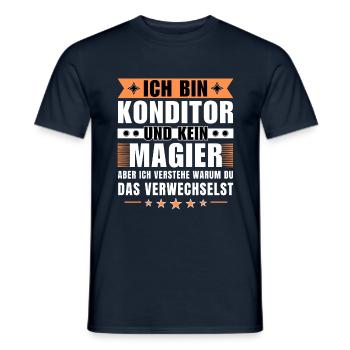 Ich bin Konditor und kein Magier - Männer T-Shirt - Navy - Vorne - AI Model Male 178 light (178cm)