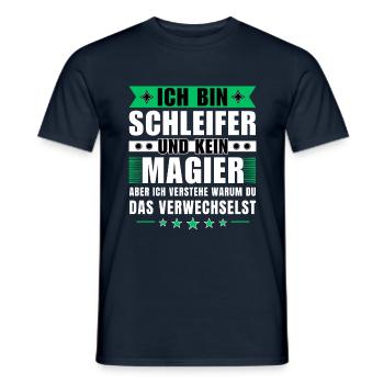 Ich bin Schleifer und kein Magier - Männer T-Shirt - Navy - Vorne - AI Model Male 178 light (178cm)