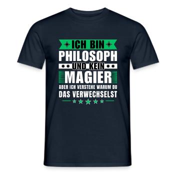 Ich bin Philosoph und kein Magier - Männer T-Shirt - Navy - Vorne - AI Model Male 178 light (178cm)