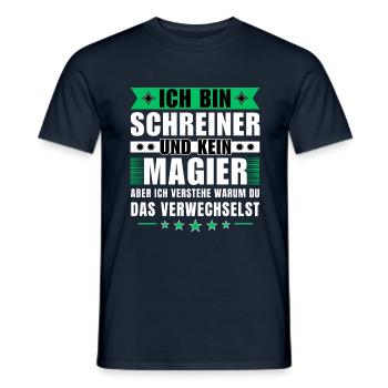 Ich bin Schreiner und kein Magier - Männer T-Shirt - Navy - Vorne - AI Model Male 178 light (178cm)
