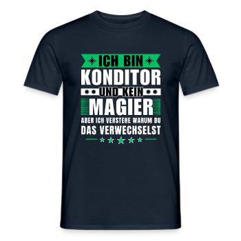 Ich bin Konditor und kein Magier - Männer T-Shirt - Navy - Vorne - AI Model Male 178 light (178cm)