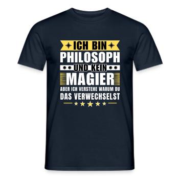 Ich bin Philosoph und kein Magier - Männer T-Shirt - Navy - Vorne - AI Model Male 178 light (178cm)