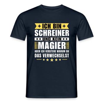Ich bin Schreiner und kein Magier - Männer T-Shirt - Navy - Vorne - AI Model Male 178 light (178cm)