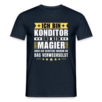 Ich bin Konditor und kein Magier - Männer T-Shirt - Navy - Vorne - AI Model Male 178 light (178cm)