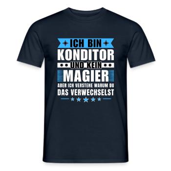 Ich bin Konditor und kein Magier - Männer T-Shirt - Navy - Vorne - AI Model Male 178 light (178cm)