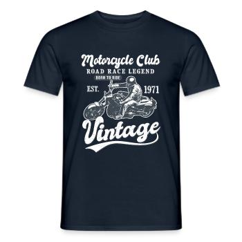 Motorcycle born in 1971 birthday Biker 51 years - Men's T-Shirt - navy - Front - AI Model Male 178 light (178cm)