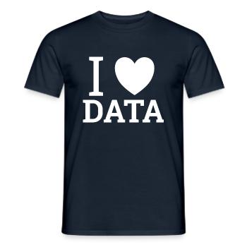 « Love Data » | Data Scientist - T-shirt homme - marine - Devant - AI Model Male 178 light (178cm)