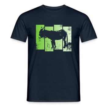 Âne Drôle de crinière sabots de chevalage - T-shirt homme - marine - Devant - AI Model Male 178 light (178cm)