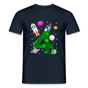 4e anniversaire, anniversaire pour enfants, cadeau - T-shirt homme - marine - Devant - AI Model Male 178 light (178cm)