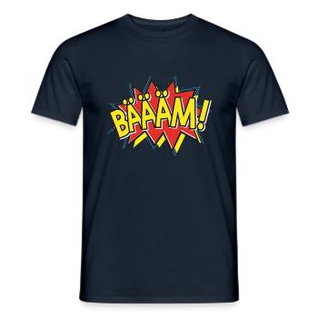 BÄÄÄM Comic Strip Action Bubble - Pop-Art Style - Men's T-Shirt - navy - Front - AI Model Male 178 light (178cm)