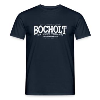 Bocholt (blanc à l'ancienne Edt. '13) - T-shirt homme - marine - Devant - AI Model Male 178 light (178cm)