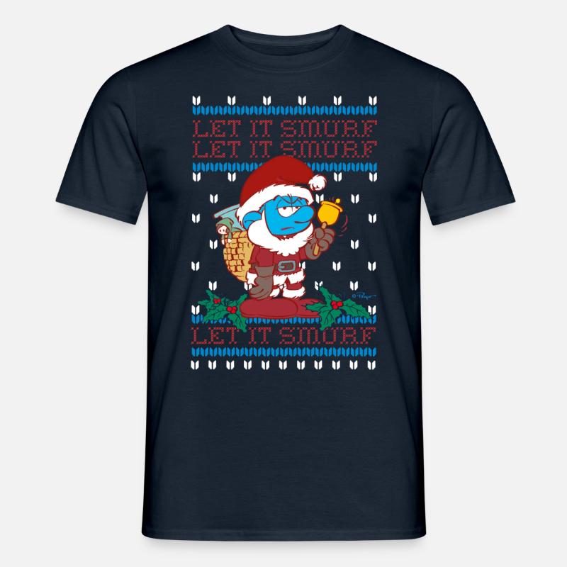Die Schlümpfe Papa Schlumpf Let It Smurf - Männer T-Shirt - Navy